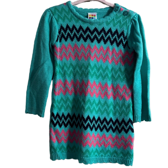 healthtex Other - Healthtex Teal and Pink Chevron Sweater Dress